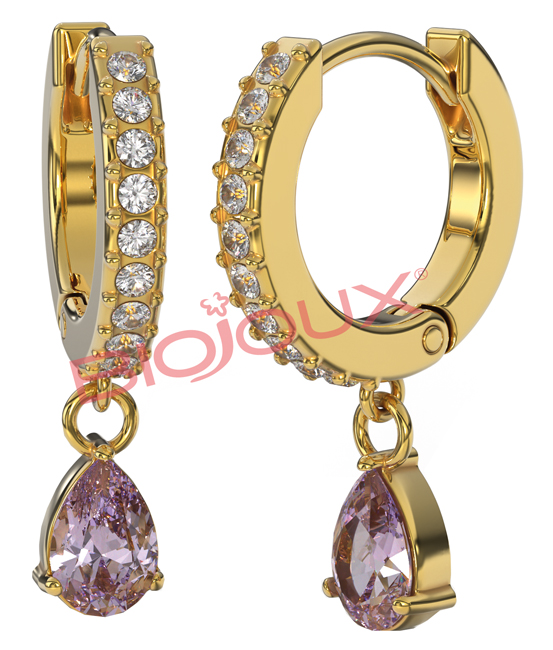 BJT317 ORECCHINI INES VIOLA GOLD PLATED - Farmafamily.it