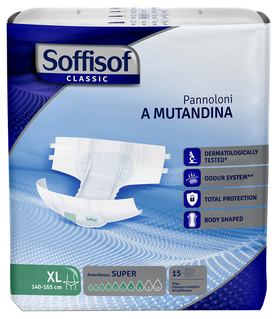 PANNOLINO MUTANDINA SUPER XL CLASSIC SOFFISOF 15 PEZZI - Farmafamily.it
