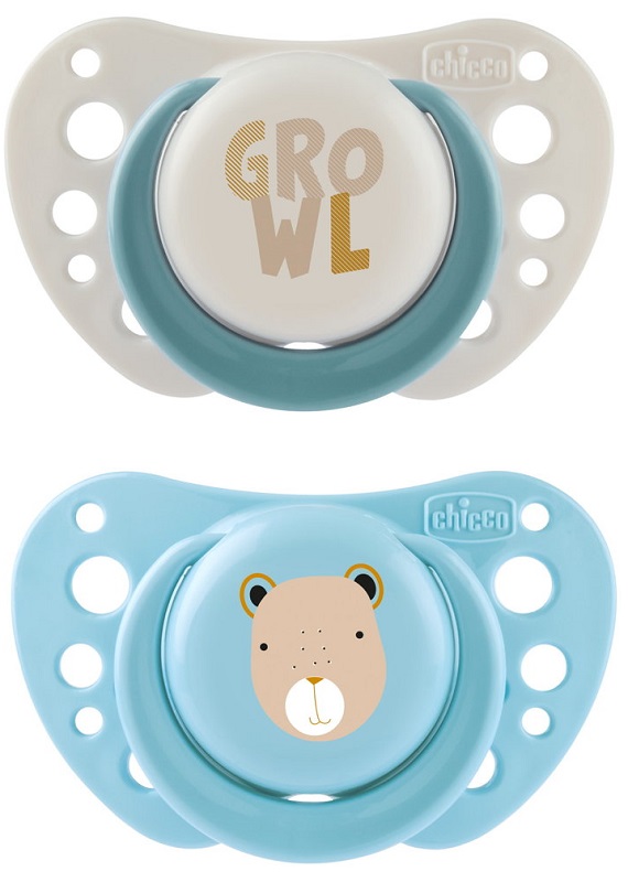 CHICCO SUCCHIETTI AIR AZZURRO SILICONE 2-6 MESI 2 PEZZI - Farmafamily.it