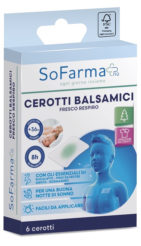 CEROTTO BALSAMICO FRESCO RESPIRO 6 PEZZI SOFARMAPIU' - Farmafamily.it