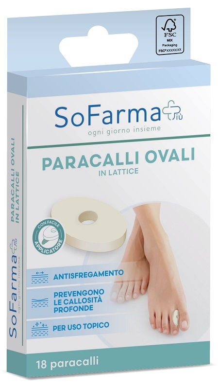 CEROTTO PARACALLO OVALE 2,8 X 1, 8 CM SOFARMAPIU' 18 PEZZI ZI - Farmafamily.it