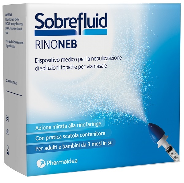 SOBREFLUID RINONEB DISPOSITIVO NEBULIZZATORE + SIRINGA LUER  LOCK DA 50 ML + AGOCANNULA PER PRELIEVO SOLUZIONE - Farmafamily.it