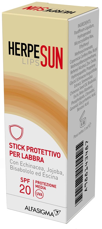 HERPESUN LIP STICK LABBRA SPF 20 5 ML - Farmafamily.it