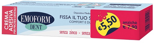 CREMA ADESIVA EMOFORM DENT PER PROTESI DENTALE 45 G TAGLIO PREZZO - Farmafamily.it