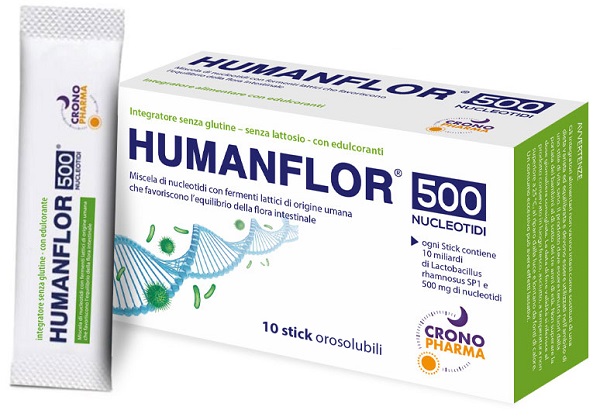 HUMANFLOR 500 NUCLEOTIDI 10 STICK OROSOLUBILI DA 1,5 G - Farmafamily.it
