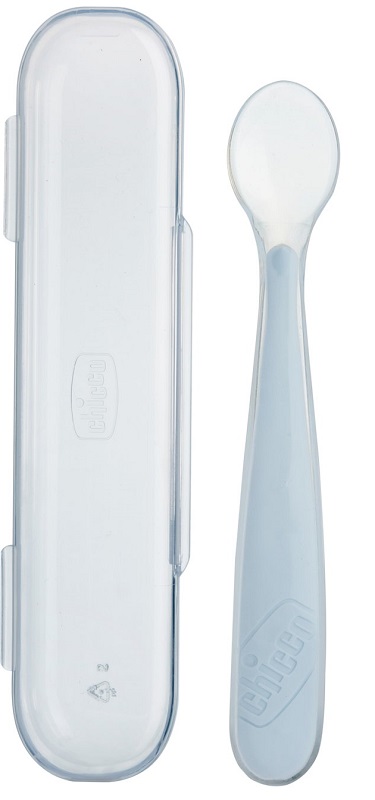 CHICCO CUCCHIAIO SILICONE CON CASE GRIGIO 6 MESI+ - Farmafamily.it