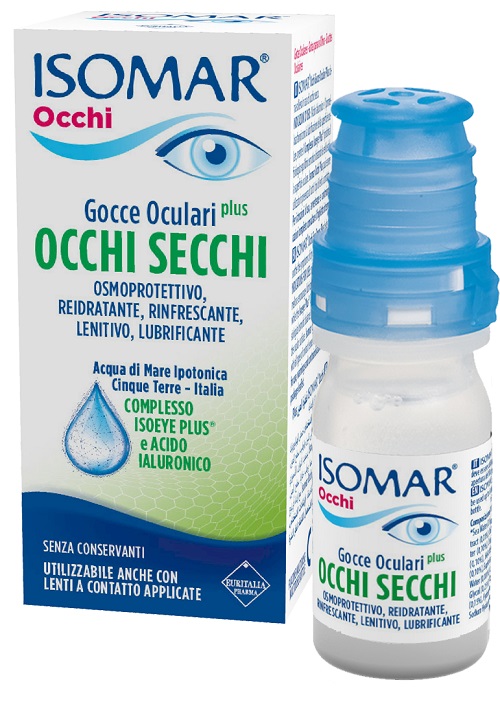 ISOMAR OCCHI SECCHI PLUS GOCCE OCULARI ACIDO IALURONICO 0,20% 10 ML - Farmafamily.it