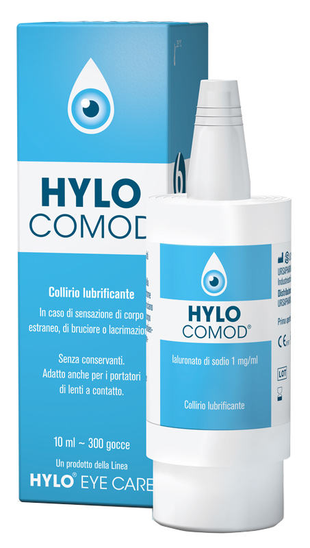 HYLO-COMOD GOCCE OCULARI IALURONATO DI SODIO 0,1% FLACONCINO 10 ML - Farmafamily.it