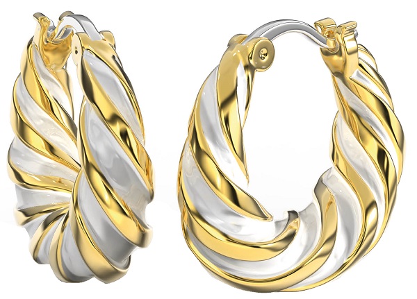 BJT364 ORECCHINO ALARA WHITE GOLD PLATED - Farmafamily.it