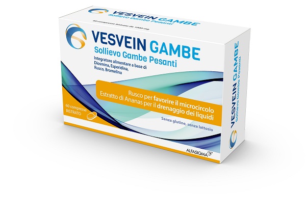 VESVEIN GAMBE SOLLIEVO GAMBE PESANTI 60 COMPRESSE BISTRATO DA 1000 MG SENZA GLUTINE SENZA LATTOSIO - Farmafamily.it