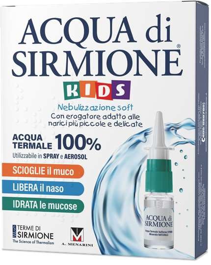 ACQUA DI SIRMIONE KIDS NEBULIZZAZIONE SOFT ACQUA TERMALE 100% 6 FLACONCINI PLURIDOSE DA 15 ML - Farmafamily.it