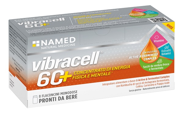 VIBRACELL 60+ 8 FLACONCINI 15 ML SENZA GLUTINE NATURALMENTE PRIVO DI LATTOSIO - Farmafamily.it