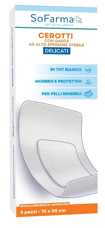 CEROTTO DELICATO 10X20 CM SOFARMA 3 PEZZI - Farmafamily.it