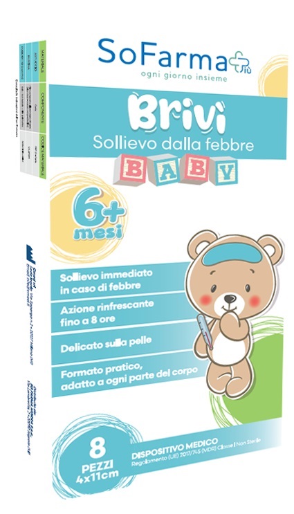 BRIVI' SOLLIEVO DALLA FEBBRE 4X11 CM 8 PEZZI SOFARMAPIU' - Farmafamily.it