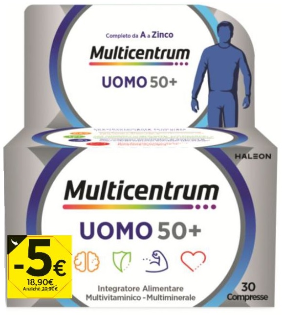 MULTICENTRUM UOMO 50+ 30 COMPRESSE PROMO 2026 - Farmafamily.it