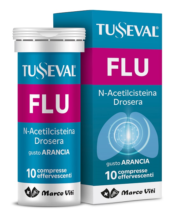 TUSSEVAL FLU 10 COMPRESSE EFFERVESCENTI GUSTO ARANCIA CON ZUCCHERO ED EDULCORANTE SENZA GLUTINE SENZA LATTOSIO - Farmafamily.it