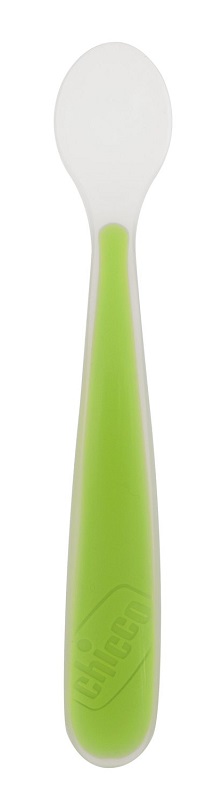 CHICCO SOFTLY SPOON CUCCHIAIO MORBIDO IN SILICONE VERDE 6M+ - Farmafamily.it