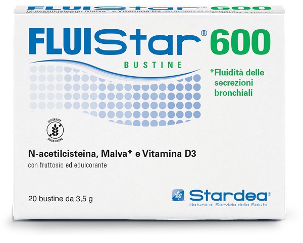 FLUISTAR 600 20 BUSTINE DA 3,5 G CON FRUTTOSIO ED EDULCORANTE SENZA GLUTINE - Farmafamily.it
