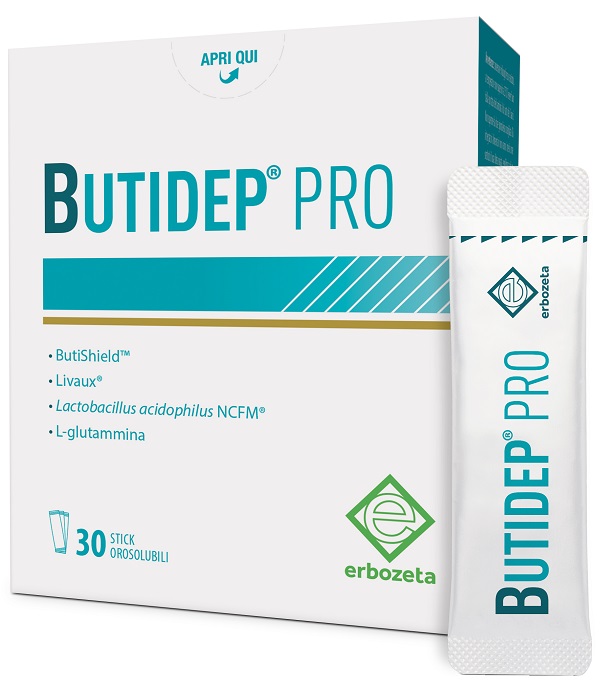 BUTIDEP PRO 30 STICK OROSOLUBILI DA 1,35 G SENZA GLUTINE NATURALMENTE PRIVO DI LATTOSIO - Farmafamily.it