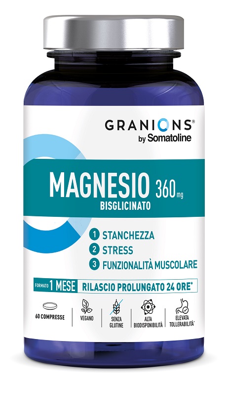 GRANIONS BY SOMATOLINE MAGNESIO BISGLICINATO 360 MG 60 COMPRESSE SENZA GLUTINE - Farmafamily.it