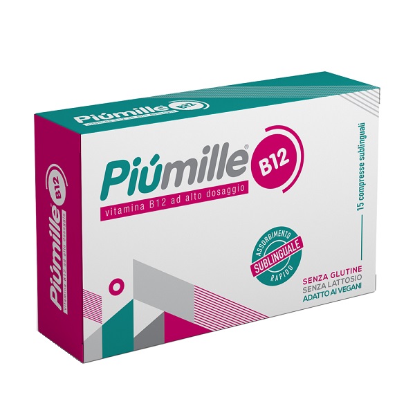 PIUMILLE B12 15 COMPRESSE SUBLINGUALI 0,080 G SENZA GLUTINE  SENZA LATTOSIO CON EDULCORANTE - Farmafamily.it